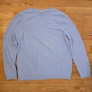 LL Bean Sweater Pullover Light Blue Soft Long Sleeve Cotton Womens Baby Blue